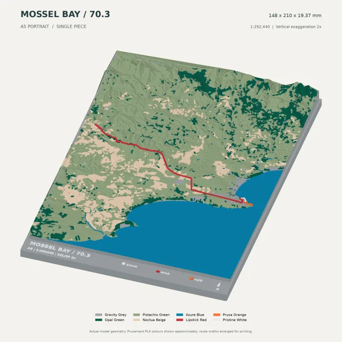 IRONMAN 70.3 Mossel Bay digital terrain model