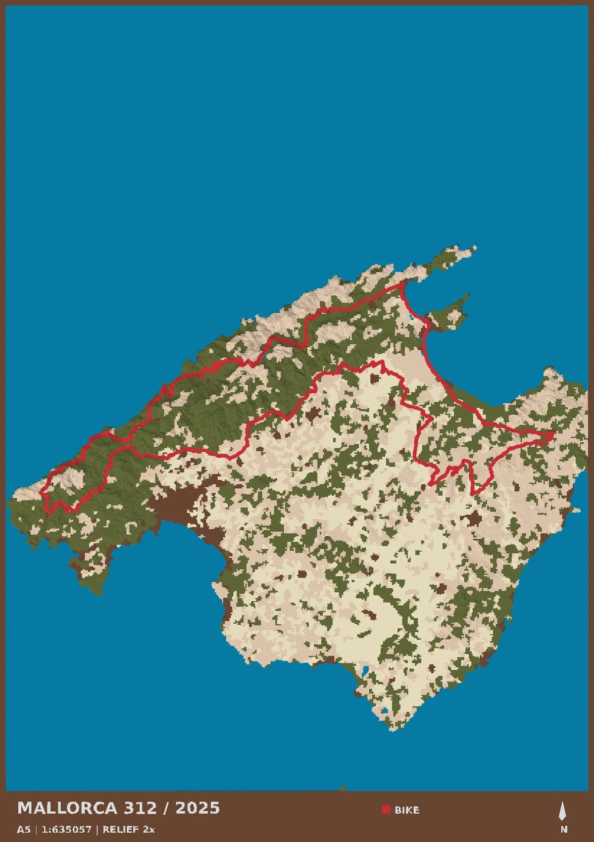 Mallorca 312, top view of the A5 digital terrain model