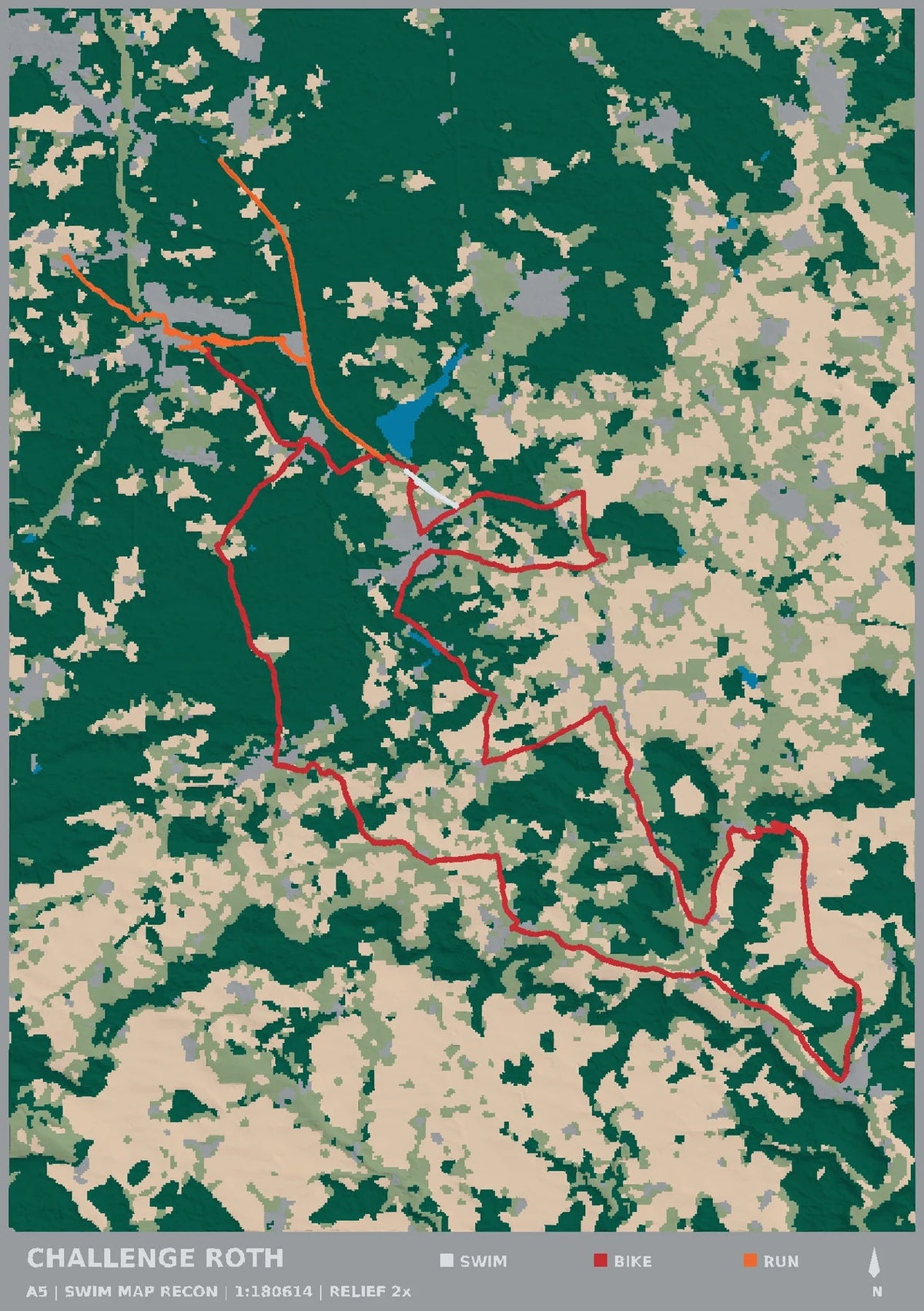 Challenge Roth, top view of the A5 digital terrain model