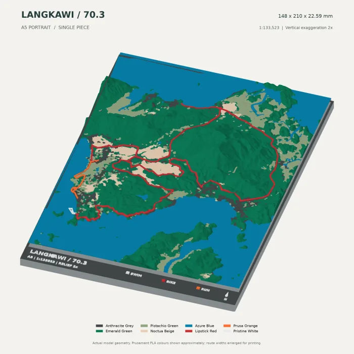 IRONMAN 70.3 Langkawi digital terrain model