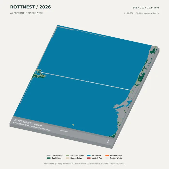 Rottnest Channel Swim digital terrain model
