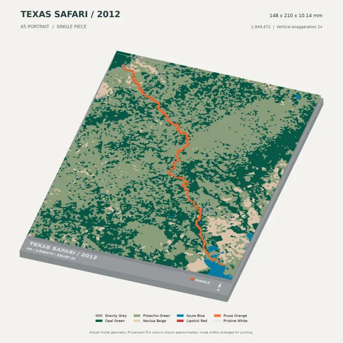 Texas Water Safari digital terrain model